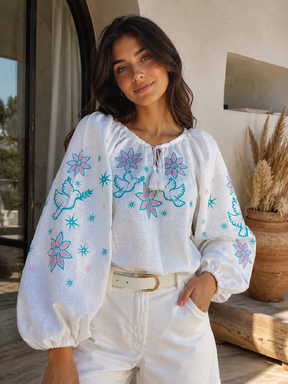 Vyshyvanka Blouse Embroidered clothes Ukrainian Linen Embroidered Blouse