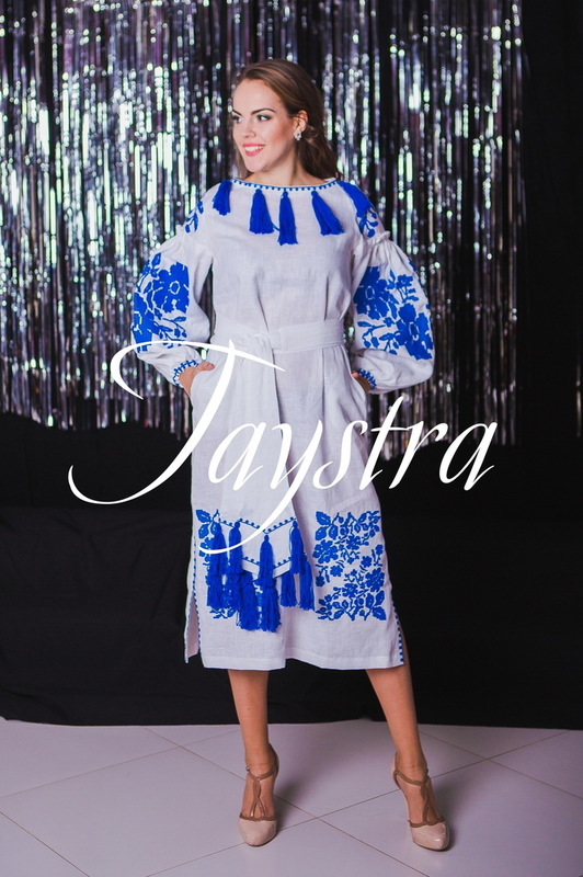 Boho dress embroidered , White linen, ethno, style boho chic, Bohemian Vyshyvanka Dress Multi Color Embroidery Linen, Ukrainian embroidery