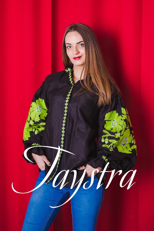 Vyshyvanka Multi Color Embroidery Linen Blouse Embroidered Boho, ethno, style boho chic, Bohemian, Ukrainian embroidery Black Blouse