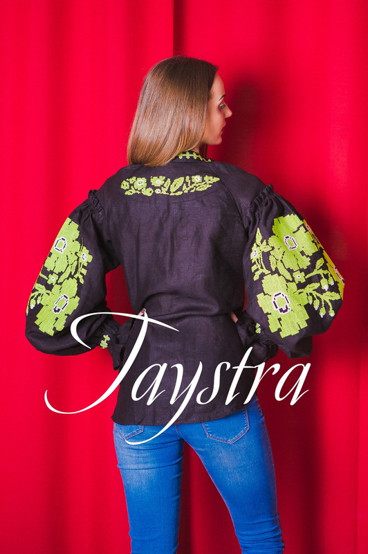 Vyshyvanka Multi Color Embroidery Linen Blouse Embroidered Boho, ethno, style boho chic, Bohemian, Ukrainian embroidery Black Blouse