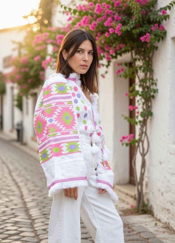 Embroidered Blouse Vyshyvanka White ethno style boho chic Vyshyvanka  Multi Color Embroidery Linen Ukrainian embroider Embroidered Blouse 