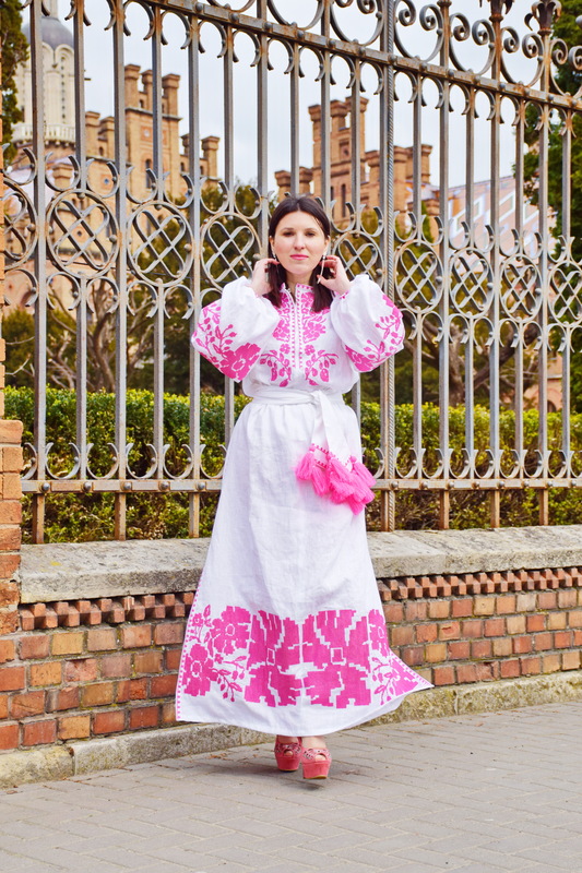 Evening Maxi Dress Ukrainian embroidery, Exclusive Wedding Dress