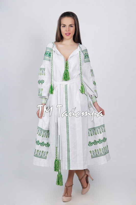 Vyshyvanka White dress Ukrainian embroidery, Boho, ethno, style boho chic, Embroidered dress, Multi Color Embroidery Linen