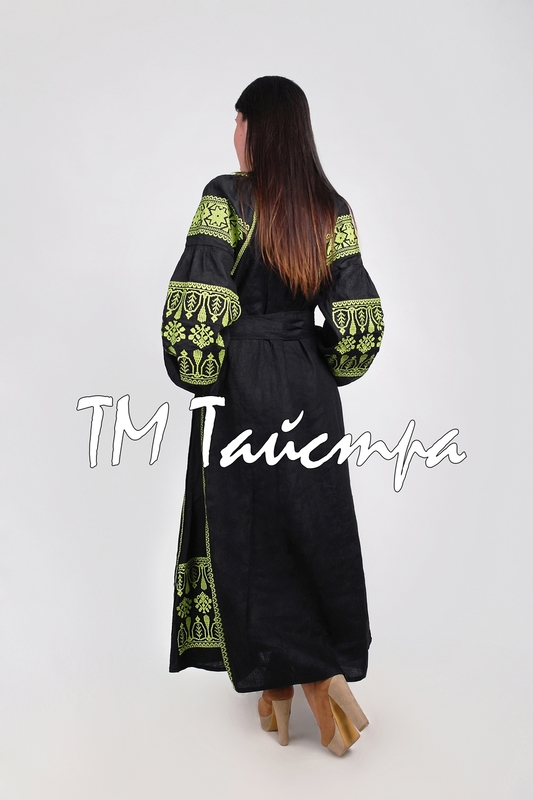 Black Dress Embroidered Boho, ethno, style boho chic, Bohemian Vyshyvanka Dress Multi Color Embroidery Linen, Ukrainian embroidery