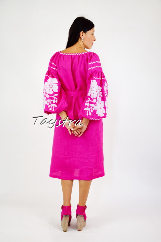 Bright Short Dress Tunic Dress Color Embroidery Linen Bohemian Vyshyvanka Ukrainian embroidery