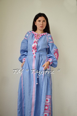 Dress Boho style Vita Kin boho chic Vyshyvanka Dress Multi Color Embroidery Linen Ukrainian embroidery Dress 