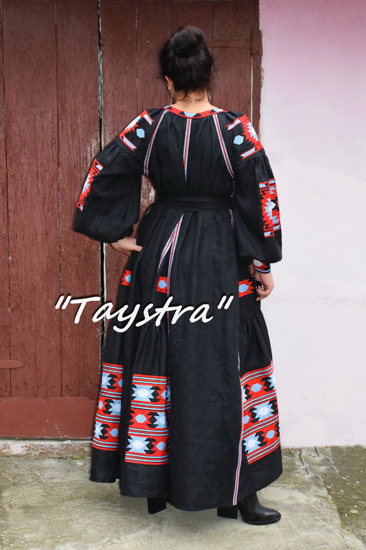 Embroidered Boho Dress 4 wedges, ethno style boho chic, Bohemian, Vyshyvanka Dress Multi Color Embroidery Linen, Ukrainian embroidery