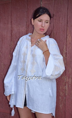 White Blouse Vyshyvanka Embroidered clothes Vyshyvanka  Multi Color Embroidery Linen Ukrainian Embroidered Blouse 