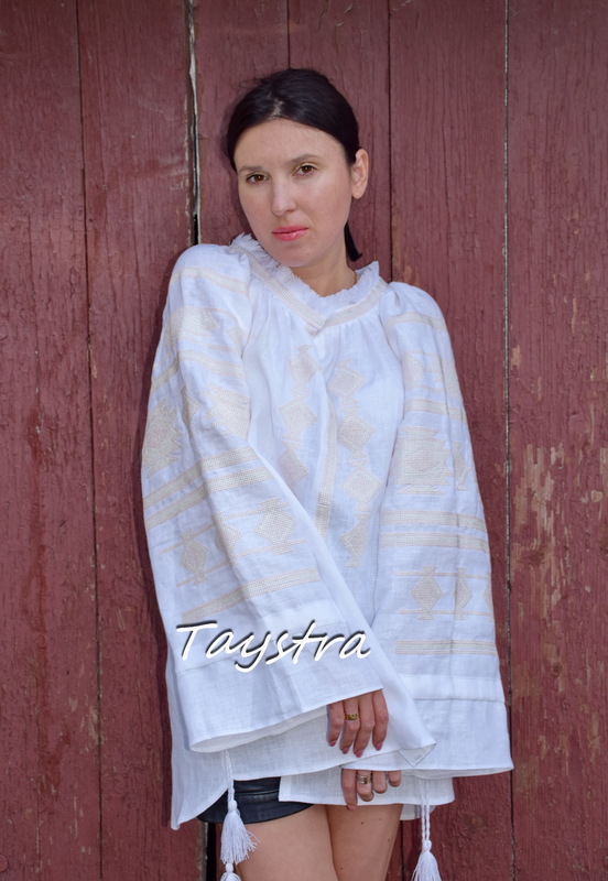 White Blouse Vyshyvanka Embroidered clothes Vyshyvanka  Multi Color Embroidery Linen Ukrainian Embroidered Blouse 
