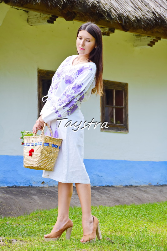 Dress Embroidered boho chic, Bohemian Vyshyvanka Dress Color Embroidery, Ukrainian embroidery
