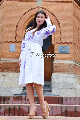 Embroidered Dress linen ethno style boho chic, Bohemian Vyshyvanka Dress Color Embroidery, Ukrainian embroidery