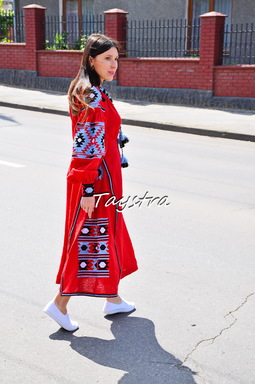 Vyshyvanka Red Dress Ukrainian embroidery, Boho ethno style boho chic, Embroidered dress Linen