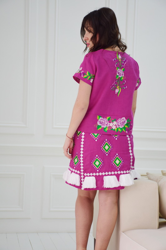 Suit Summer, Embroidered Skirt and Ethno Style Blouse, Embroidered Boho Clothes