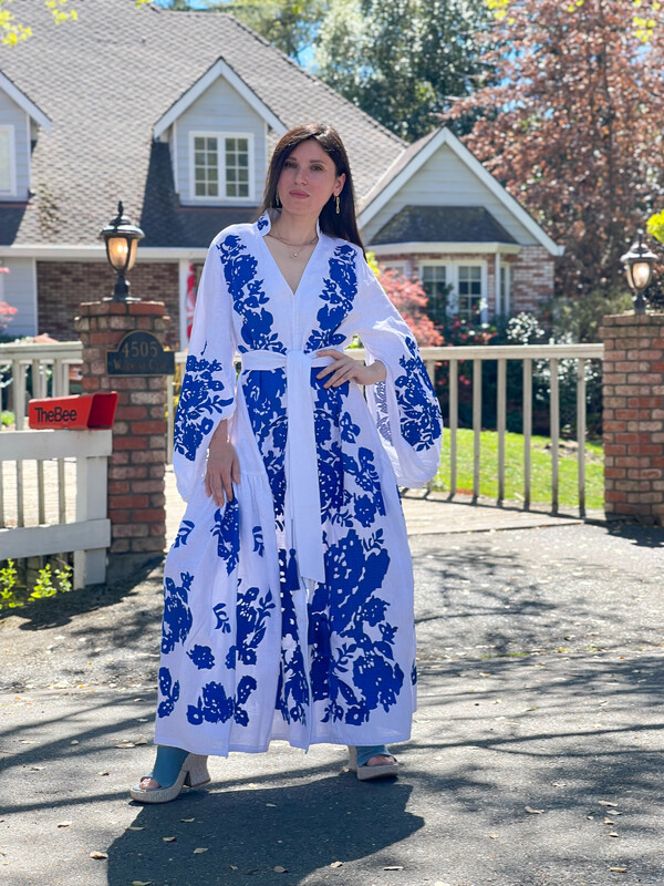 Wedding Embroidered Maxi Dress Ukrainian embroidery, Dress Embroidered Vyshyvanka