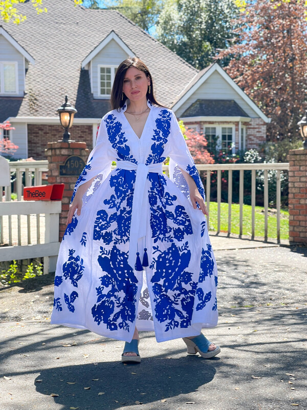 Wedding Embroidered Maxi Dress Ukrainian embroidery, Dress Embroidered Vyshyvanka