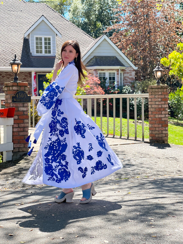 Wedding Embroidered Maxi Dress Ukrainian embroidery, Dress Embroidered Vyshyvanka