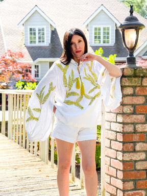 White stylish Blouse Embroidered Ukrainian embroidery, Embroidered clothes Vyshyvanka 