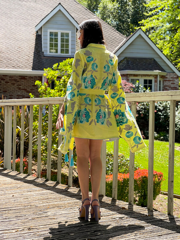 Yellow Linen Dress Linen embroidery Dress Embroidered Vyshyvanka
