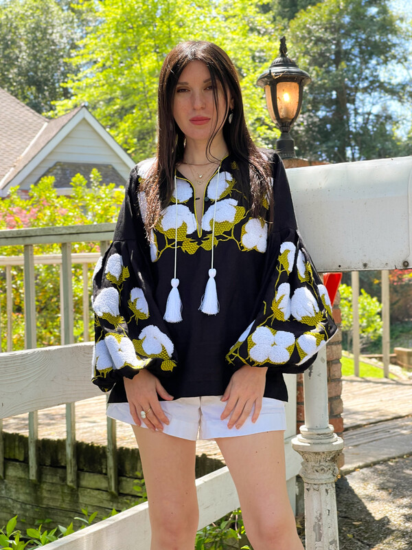 Black Vyshyvanka  Linen Boho style, Ukrainian embroidery, Embroidered clothes 