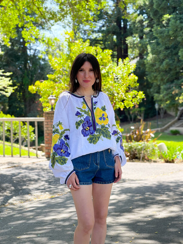 Blouse Boho Embroidered clothes Vyshyvanka Ukrainian Linen Embroidered Blouse 