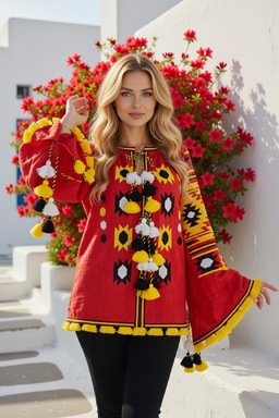 Vyshyvanka Ukrainian Embroidered Blouse Multi Color Embroidery Linen, Embroidered Blouse