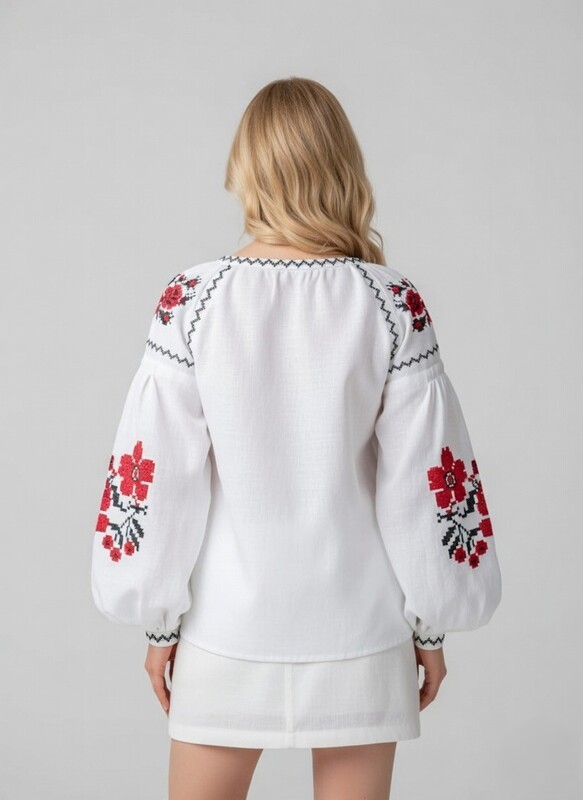 Vyshyvanka Blouse Embroidered Ukrainian Linen Embroidered Blouse