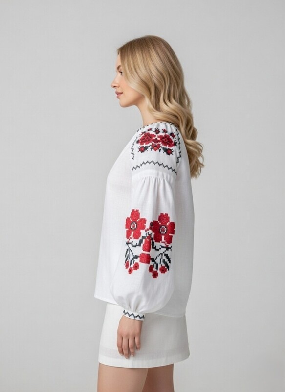 Vyshyvanka Blouse Embroidered Ukrainian Linen Embroidered Blouse