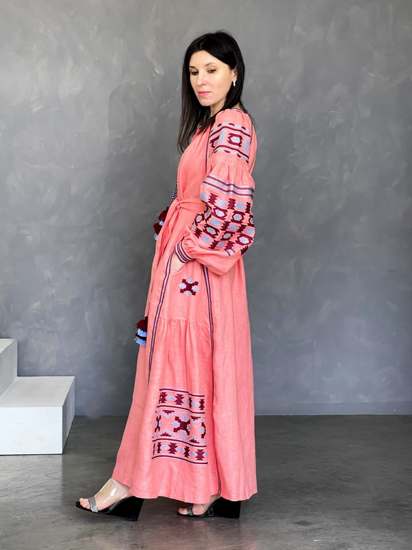 Vyshyvanka Dress Embroidered Linen Dress Ukrainian