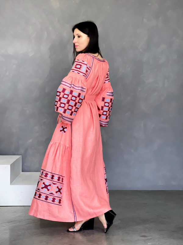 Vyshyvanka Dress Embroidered Linen Dress Ukrainian