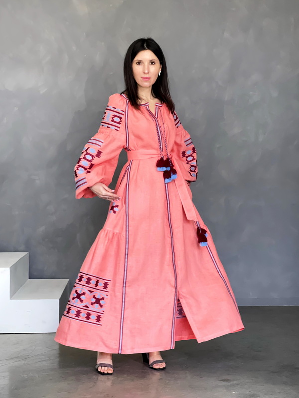 Vyshyvanka Dress Embroidered Linen Dress Ukrainian