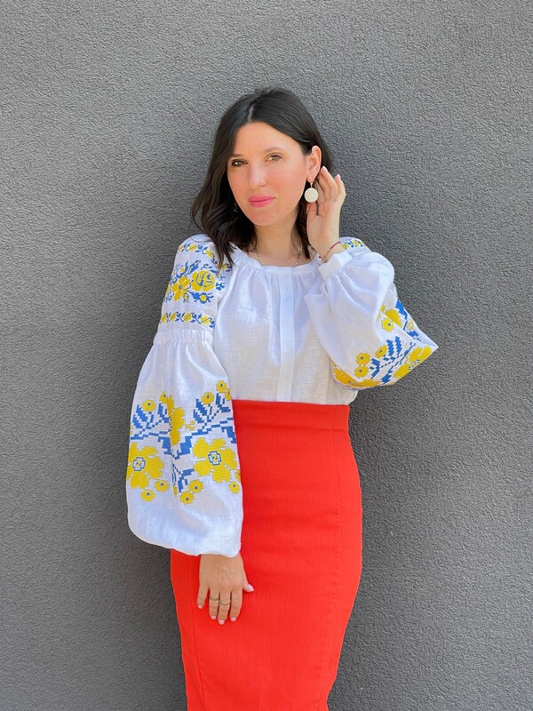 Vyshyvanka Embroidered White Blouse Linen Bohemian, Ukrainian embroidery, Embroidered clothes Bohemian, ethno 
