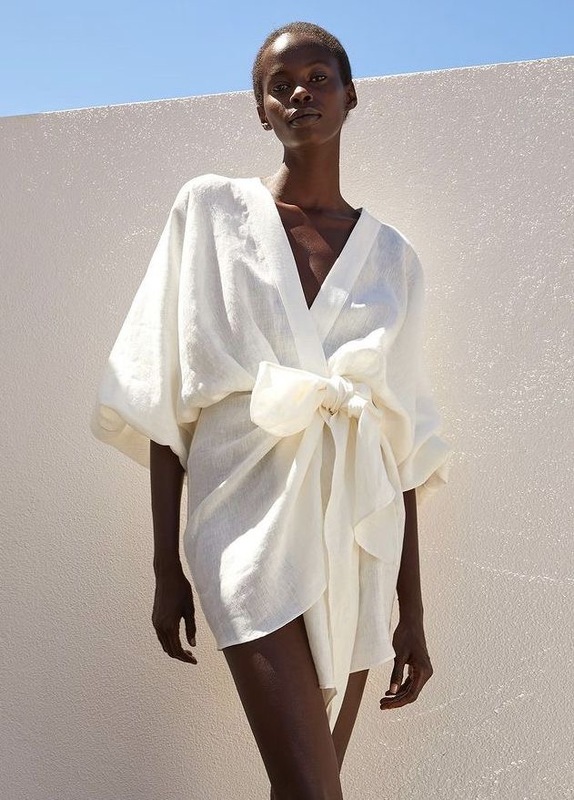 Kimono Beige Dress,Linen Tunic Dress, Natural Linen Dress Kimono