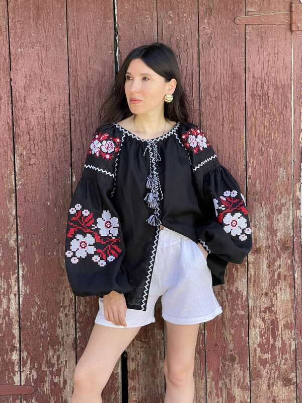 Vyshyvanka Ukrainian Embroidery, Boho, ethno, style boho chic, Embroidered Blouse, Multi Color Embroidery Linen, Embroidered clothes Bohemian