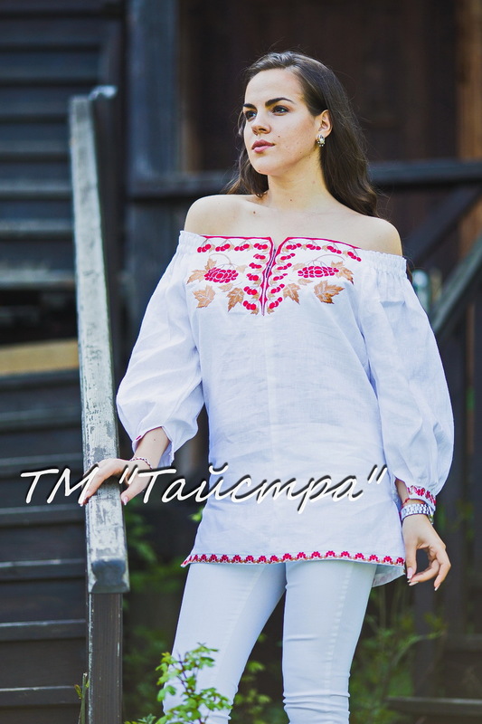 Vyshyvanka Embroidered Blouse open shoulders,Ukrainian Embroidery Blouse,White Blouse Linen Boho style, Embroidered clothes Bohemian, ethno
