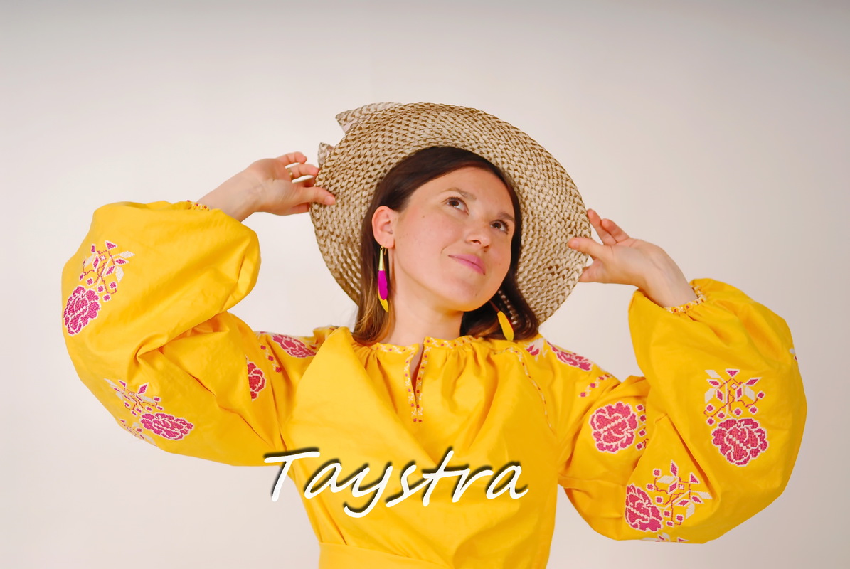  Yellow Tunic Vyshyvanka Ukrainian embroidery,Yellow Mini Dress, Boho, ethno, style boho chic, Embroidered dress, Multi Color Embroidery Linen