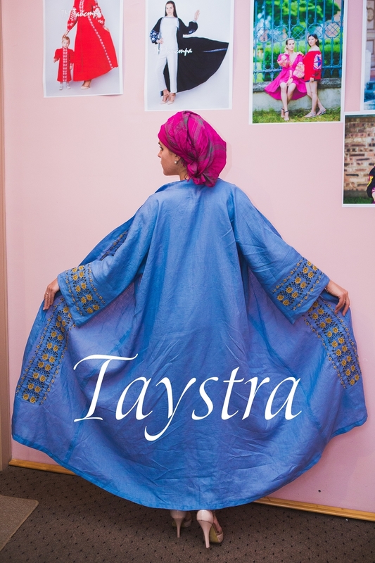 Bisht Embroidered Linen, Embroidered Dress in Oriental style, Arabic Style, Abaya Embroidered Linen